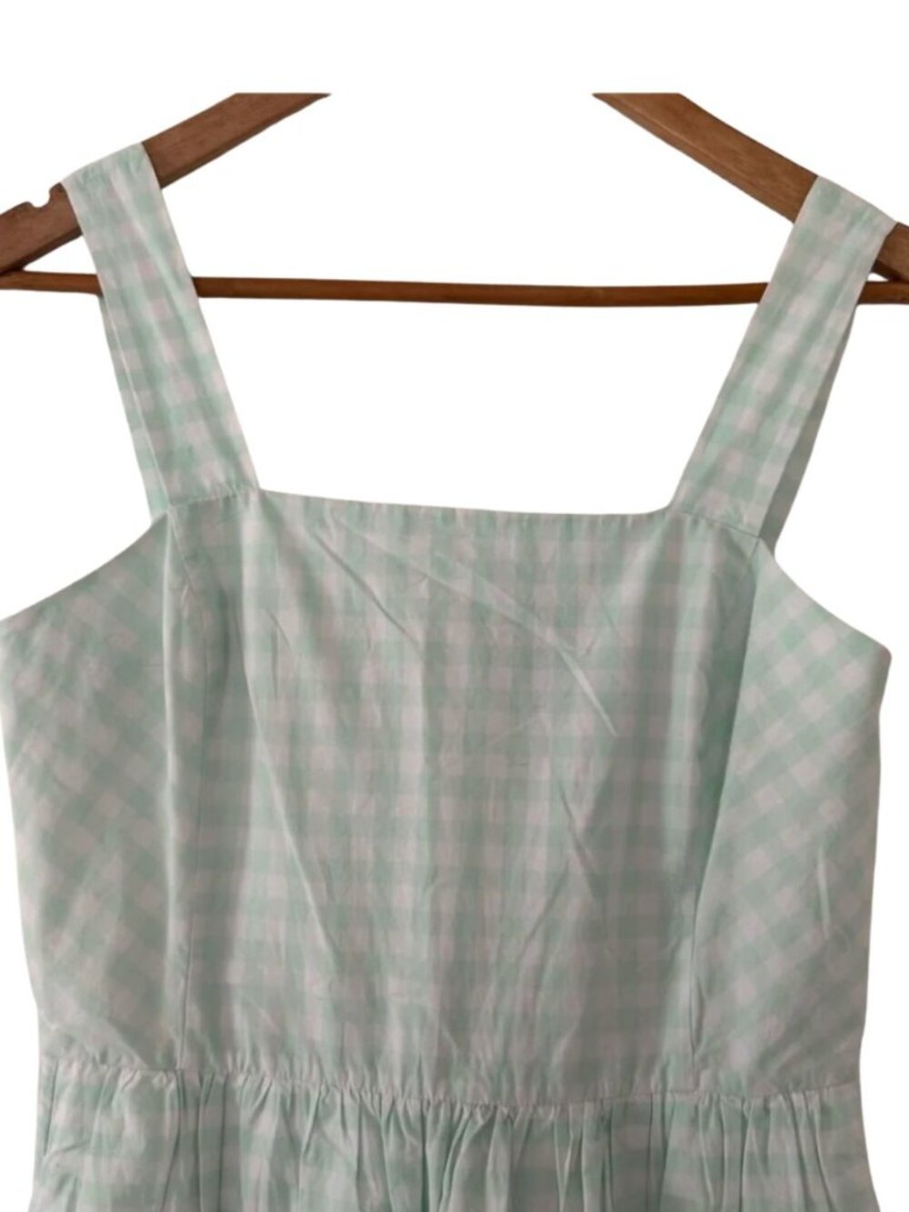 Draper James Green Gingham Embroidered Dress Size 16 NWT Eyelet Hem Cottagecore - Picture 2 of 8